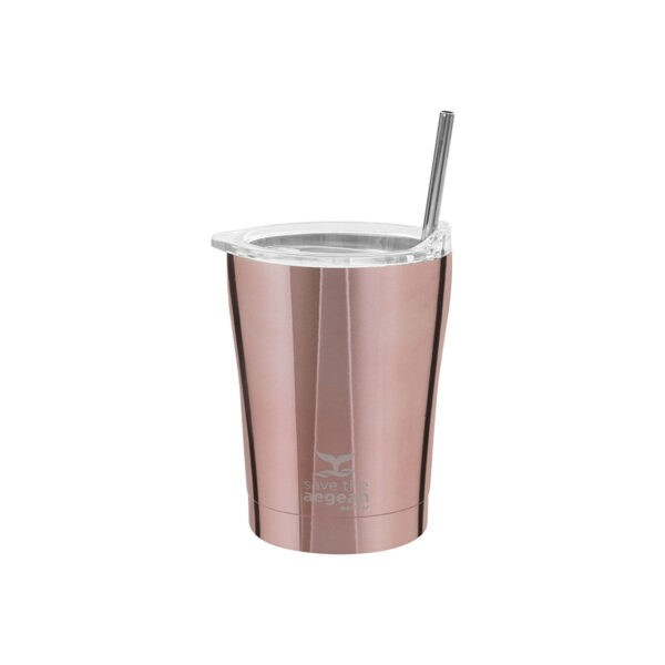 0003373 coffee mug save the aegean 350ml rose gold