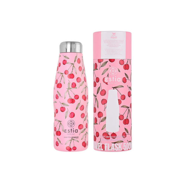 0006651 travel flask save the aegean 500ml cherry rose 625