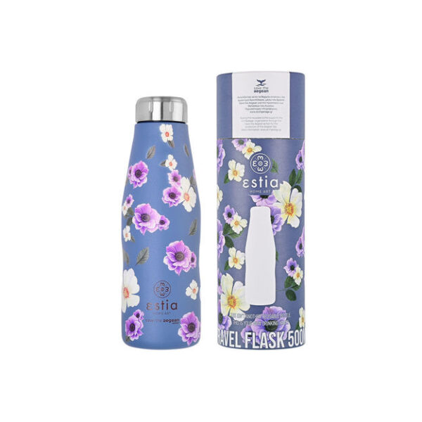 0006685 travel flask save the aegean 500ml garden blue 625